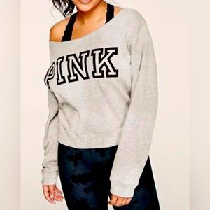 NWT - Victorias Secret - off the shoulder Crop Crew Sweater size L